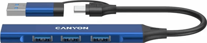 Canyon DS-02 USB-A/USB-C 4-port HUB - Kék