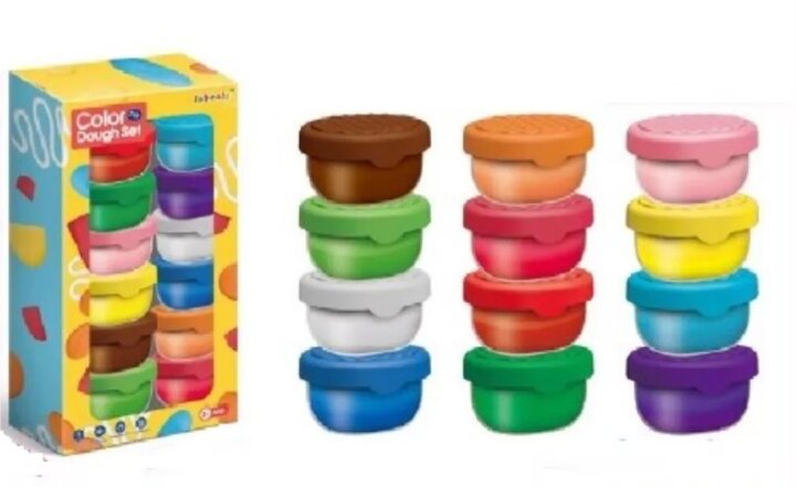 12 darabos vidám színes gyurma készlet