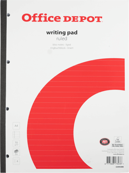 Office Depot A4 200 lapos Vonalas beírókönyv - Mintás