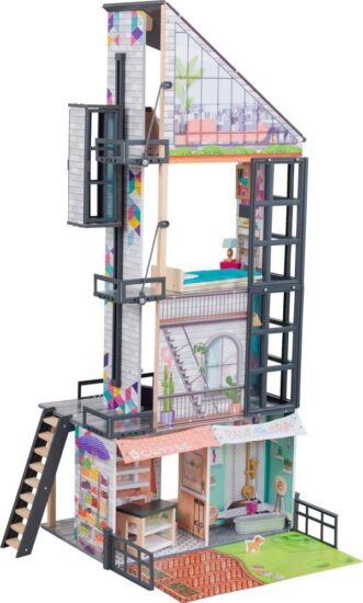 KidKraft Bianca City Life Fa Babaház Interaktív elemekkel