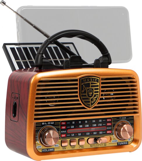 BLOW RA10 Bluetooth hordozható analóg AM/FM retro rádió - Barna