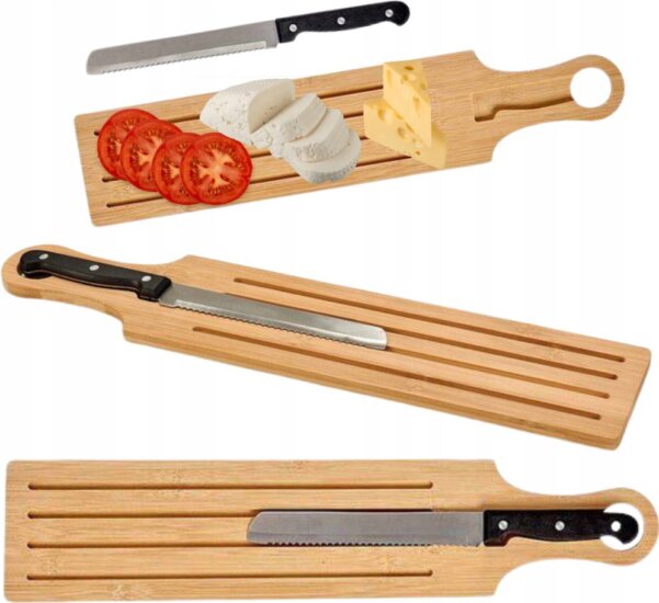 Lowenthal 26603 Bambusz vágódeszka 49,5 x 10,5 cm + Kenyérvágó kés 28 cm Lowenthal 26603 Bambusz vágódeszka 49,5 x 10,5 cm + Kenyérvágó kés 28 cm