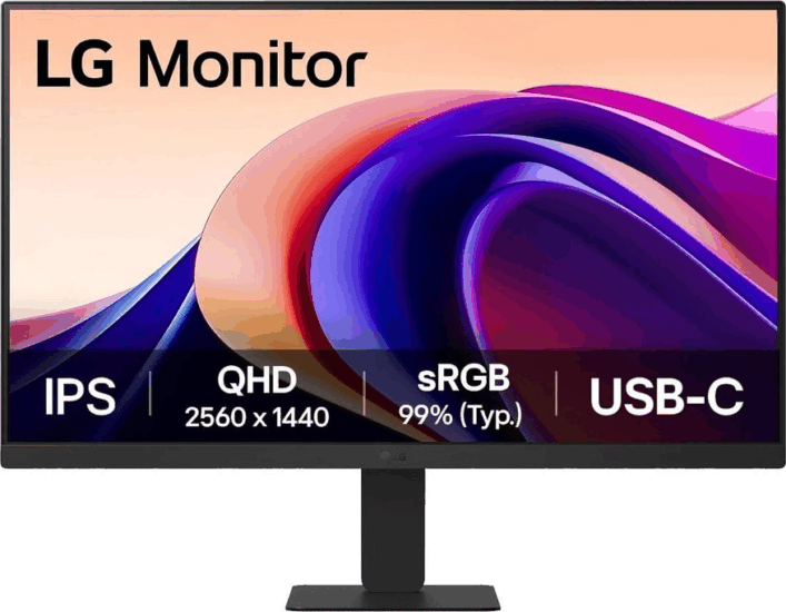 LG 23.8" 24U631A-B 16:9 QHD IPS Monitor 100Hz - Fekete