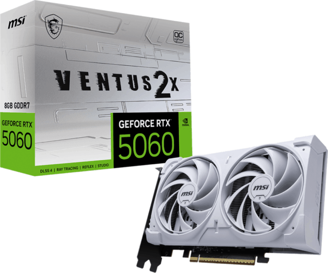 MSI GeForce RTX 5060 8GB GDDR7 Ventus 2X OC Videókártya - Fehér