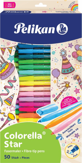 Pelikan Colorella Star C302 Filctoll készlet 0,6mm - Vegyes színek (50 db / csomag)
