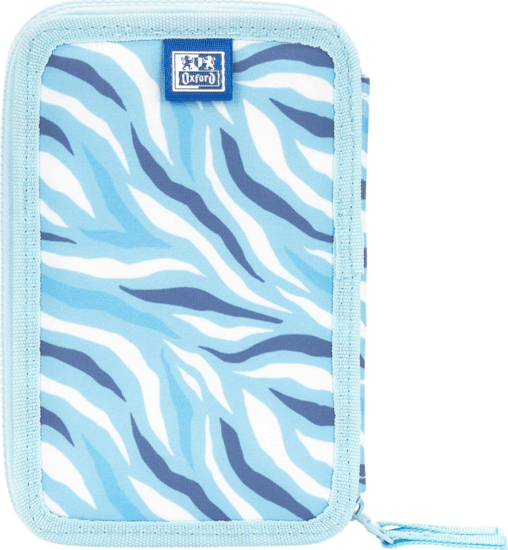 Oxford Kids Töltetlen Két emeletes tolltartó lányoknak - Kék mintás