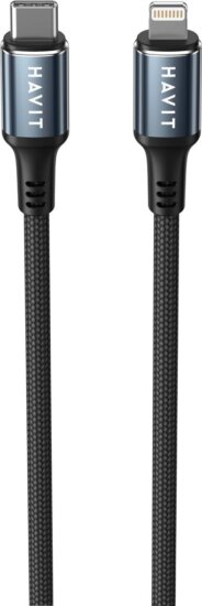 Havit CB6311 USB-C apa - Lightning apa Adat és töltő kábel 1m - Fekete