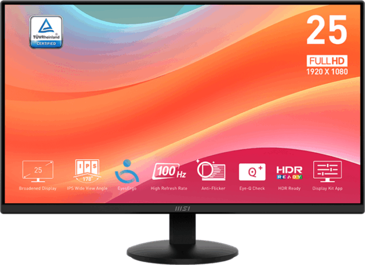 MSI 24.5" Pro MP252L 16:9 FullHD IPS LED Monitor - Fekete