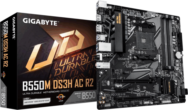 Gigabyte B550M DS3H AC R2 DDR4 AMD AM4 MicroATX Alaplap Gigabyte B550M DS3H AC R2 DDR4 AMD AM4 MicroATX Alaplap