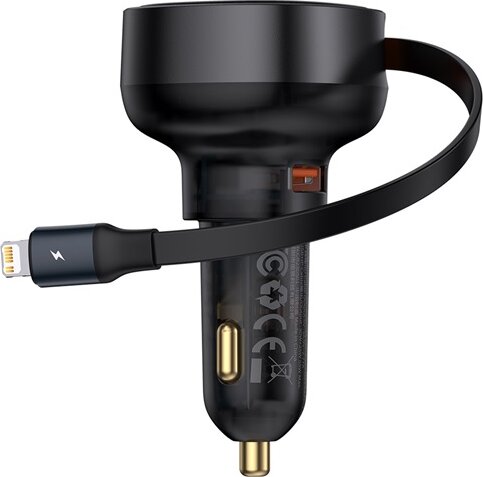 Baseus Enjoyment Pro USB-A / Lightning kábel Szivargyújtós Gyorstöltő 55W - Fekete