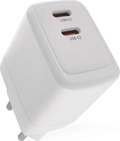 Emos V03G35 2x USB-C Hálózati Töltő Adapter 35W - Fehér
