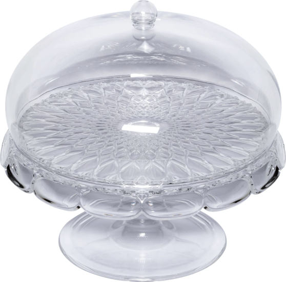 Guzzini Vanity Átlátszó talpas süteményestál 30cm - Fehér