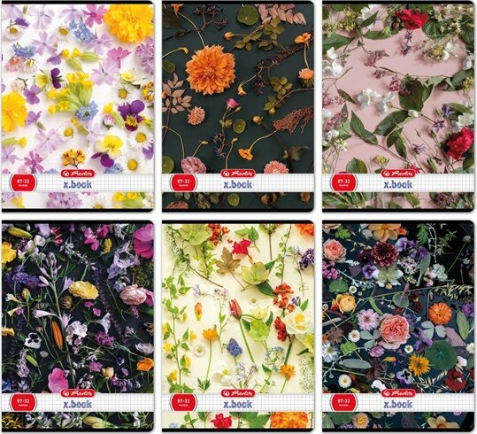 Herlitz Flower II 32 lapos A4 négyzetrácsos füzet - Többfajta