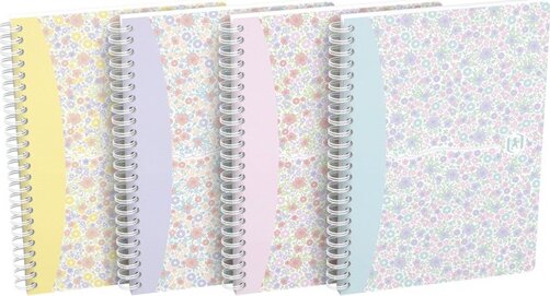 Oxford Floral 90 lapos A5 négyzetrácsos spirálfüzet - Többfajta