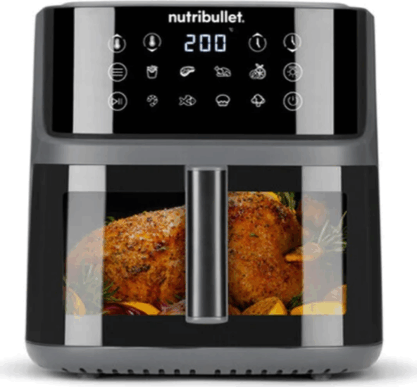 Nutribullet Crisplite Vision AirFryer Forrólevegős sütő 8L 2000 Watt - Fekete / Ezüst