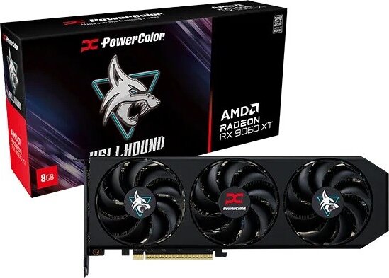 PowerColor Radeon RX 9060 XT 8GB GDDR6 Hellhound OC Videókártya