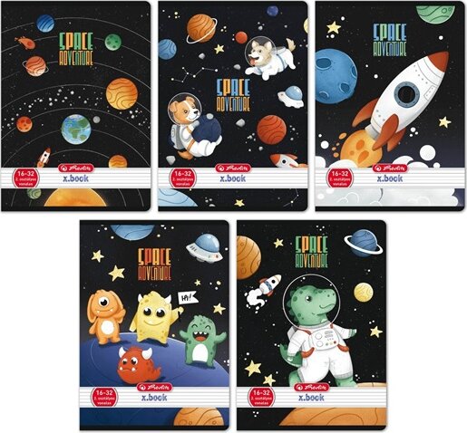 Herlitz Space Adventure 32 Lapos A5 2. osztályos Vonalas Füzet - Többfajta