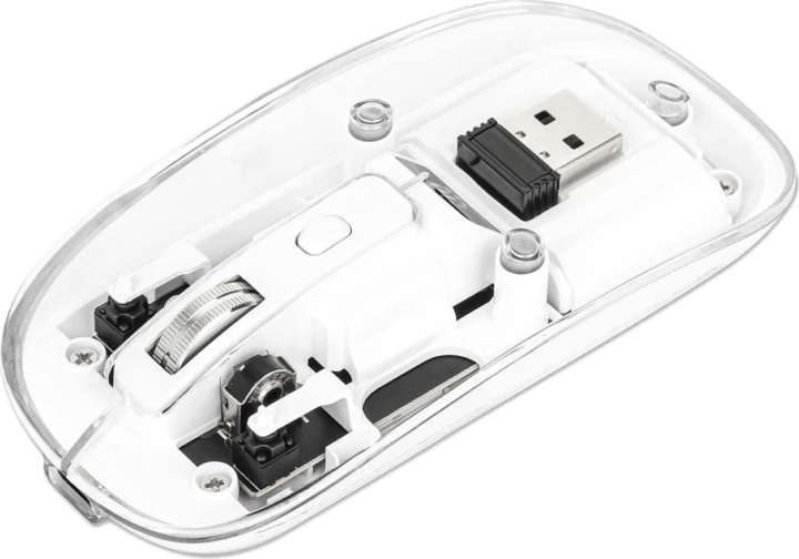 Manhattan 190275 Wireless Egér - Fehér / Átlátszó