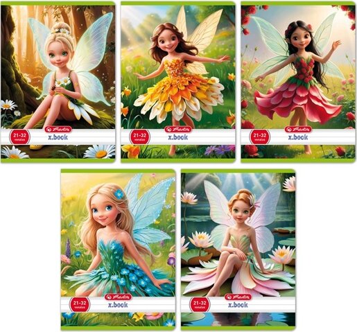 Herlitz Flower Fairy 32 lapos A5 vonalas füzet - Többfajta