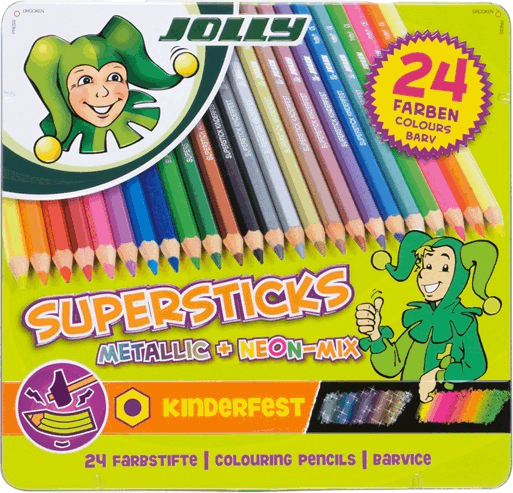 Jolly Superstick Kinderfest Metallic Mix színesceruza készlet (24 db / csomag)