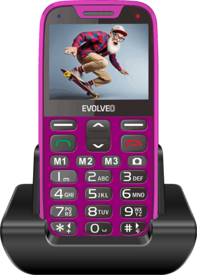 Evolveo EP-601 EasyPhone XR Nagy nyomógombos telefon - Rózsaszín