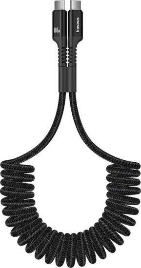 Baseus Fish-Eye USB-C apa - USB-C apa Adat- és töltőkábel 1m - Fekete