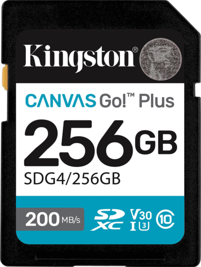 Kingston 256GB Canvas Go Plus Gen4 SDXC UHS-I C10 Memóriakártya