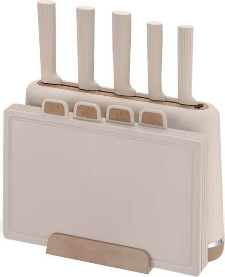 Maestro MR-1412-BEIGE Kés- és Vágódeszka készlet tartóval 10 darabos - Bézs Maestro MR-1412-BEIGE Kés- és Vágódeszka készlet tartóval 10 darabos - Bézs