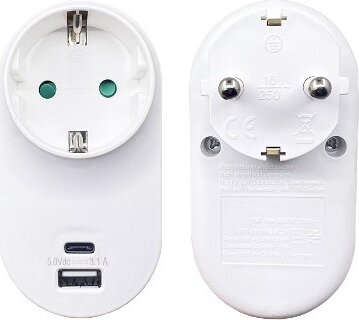 BlackBird BH1626 USB-C / USB-A Hálózati Dugalj - Fehér