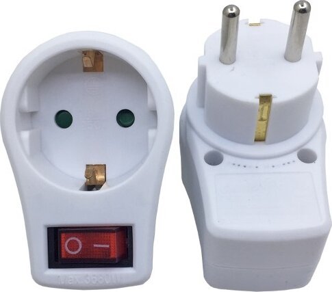 BlackBird BH1620 Hálózati Dugalj kapcsolóval - Fehér