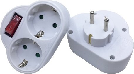 BlackBird BH1625 Hálózati Dugalj 2 aljzatos elosztó kapcsolóval - Fehér