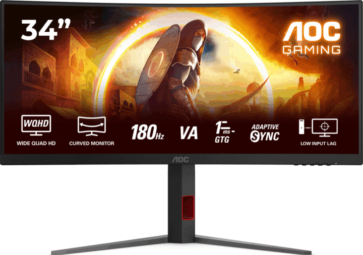 AOC 34" CU34G4 21:9 3440x1440 VA Ívelt Gaming Monitor - Fekete AOC 34" CU34G4 21:9 3440x1440 VA Ívelt Gaming Monitor - Fekete
