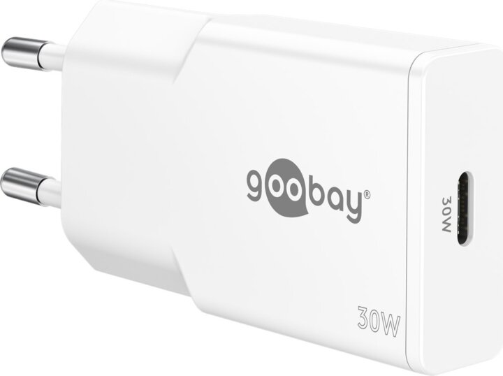 Goobay 75736 USB-C GaN Slim Hálózati Gyorstöltő Adapter Készlet 30W - Fehér (2 darabos)