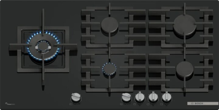 Bosch PPM9A6I40 Beépíthető 5 zónás Gáz Főzőlap - Fekete