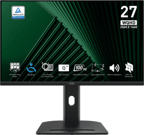 MSI 27" Pro MP275QPG 16:9 WQHD IPS LED Irodai Monitor - Fekete