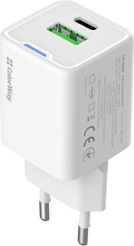 ColorWay 055PD USB-A / USB-C Hálózati gyorstöltő 35W - Fehér