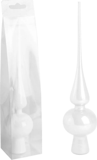 Iris Fényes karácsonyi csúcsdísz 26cm - Fehér