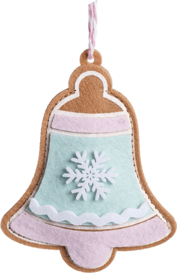 Iris textil akasztós karácsonyi harang dekoráció