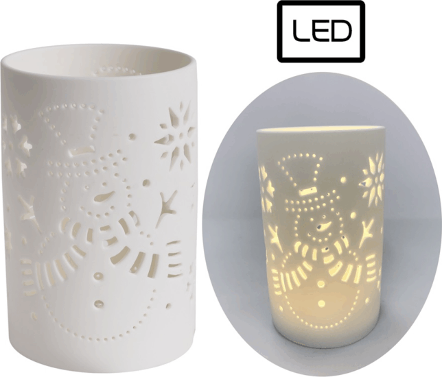 Iris LEDes porcelán lámpás hóember karácsonyi dekoráció - Fehér Iris LEDes porcelán lámpás hóember karácsonyi dekoráció - Fehér