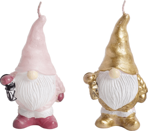 Iris karácsonyi orrmanó mintás gyertya 6x4,4x11cm - Többféle