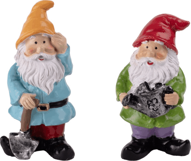 Iris műgyanta kertitörpe lakásdekorációs figurák 7,3cm - Kék/Zöld (2db/csomag)