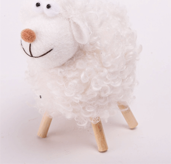 Iris Fa lábú bárány húsvéti dekoráció 14cm