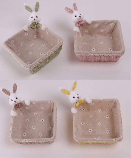 Iris textil tál nyuszi figurával húsvéti dekoráció 12cm - Többféle