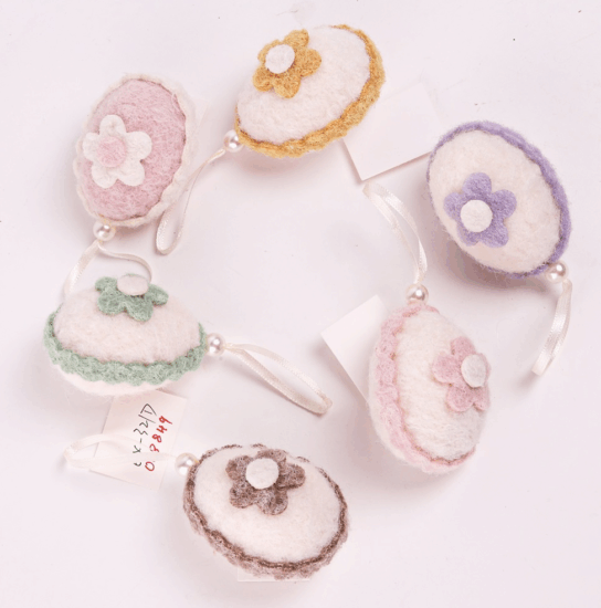 Iris dekor textil tojás virággal húsvéti dekoráció - Többféle