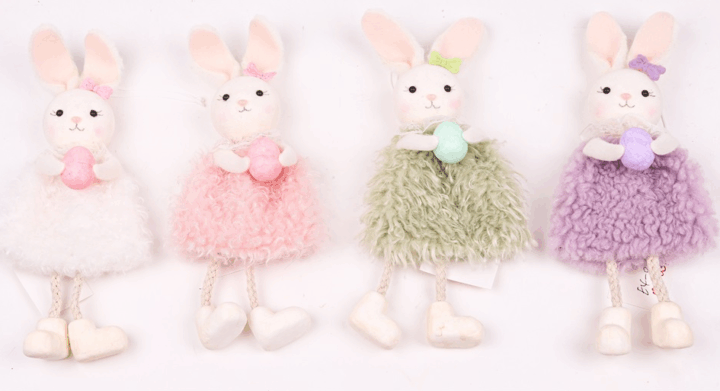 Iris akasztós nyuszi lány tojással húsvéti dekoráció - Többféle