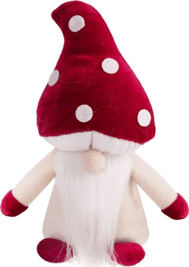 Iris textil gomba kalapos szakállas manó lakásdekoráció 20cm