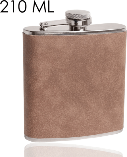 Iris rozsdamentes acél laposüveg tokban 210ml - Barna