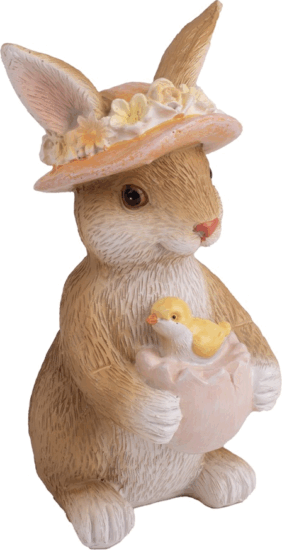 Iris műgyanta nyúl virággal húsvéti dekoráció szobor Iris műgyanta nyúl virággal húsvéti dekoráció szobor