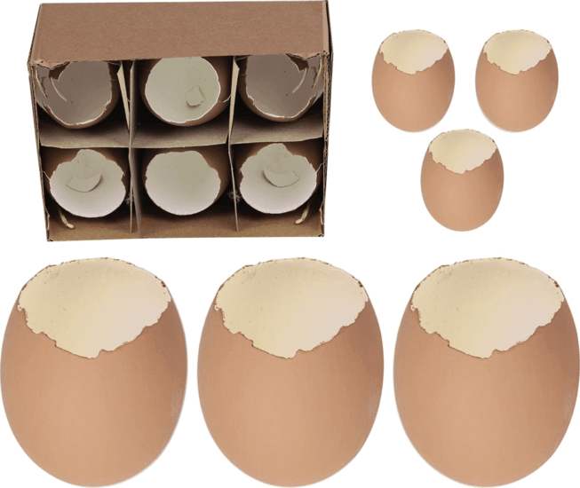 Iris Műanyag tojás Húsvéti dekoráció 12x9cm - Barna (6db/csomag)