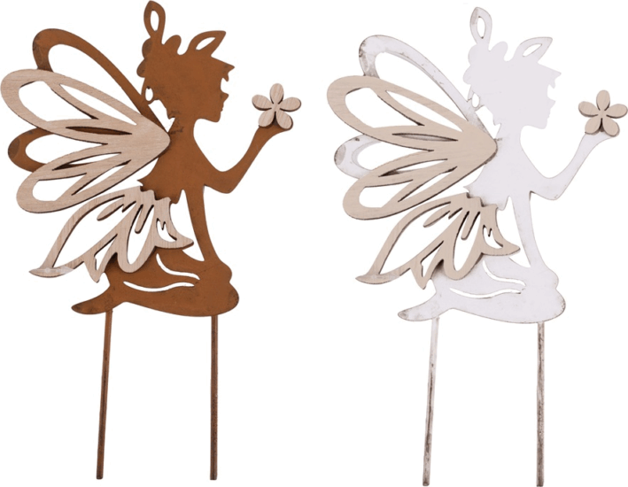 Iris fém leszúrható beszúró tündér dekoráció/növénytámasz 13x14+7cm (2db/csomag)